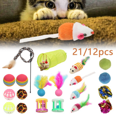 

Cat 21items Kitten Toys Rod Fur Mice Bells Balls Catnip