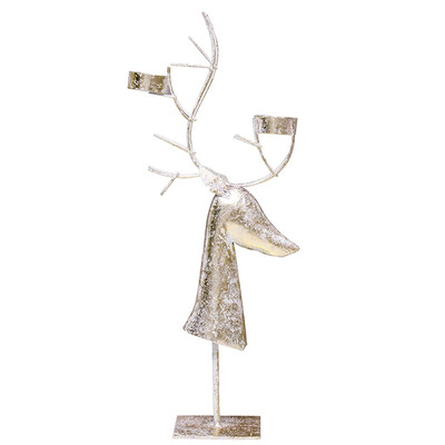 

Gobestart Christmas Decoration Nordic Wind Iron Elk Candlestick Decoration