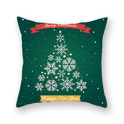 

Print Pillow Case Merry Christmas Polyester Sofa Car Cushion Cover Home Decor throw pillows covers decorative Christmas Series