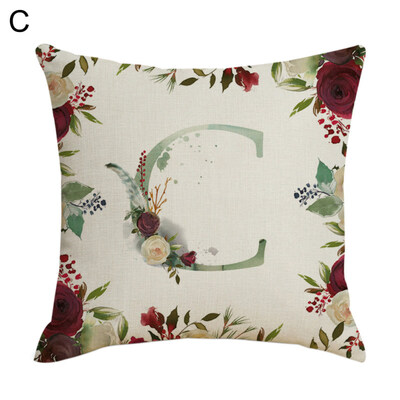 

Letter Alphabet Flower Pillow Case Cushion Cover Sofa Bed Car Cafe Office Decor