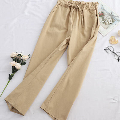 

Pants Women Trousers Wide Leg Loose Pants Ankle Length Pants Casual trouser Elastic Waist Plus Size Harajuku Pants