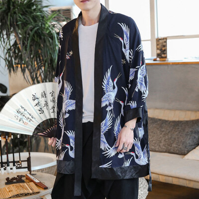 

Toponeto New Style For Men In Autumn And Winter Large-Size Printed Vintage Cardigan Coat