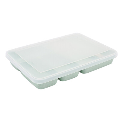 

Wheat Straw Lunch Box Compartment Sealed Lunch Box Portable Students Bento Box With Spoon For Microwave Heating