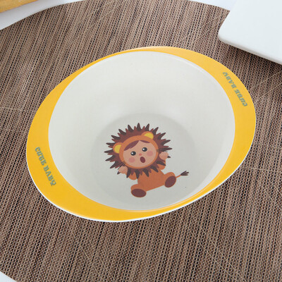 

Toponeto Bamboo fiber childrens cartoon bowl environmental protection baby cutlery