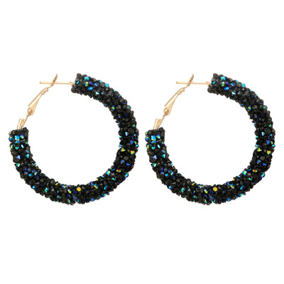 

Simple Fashion Personality Retro Exaggerated Earrings Circle Handmade Beaded Earrings