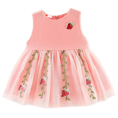 

Summer Girls Dress Cute Sweet Fashion Novel Dress Sleeveless Cotton Princess Dress