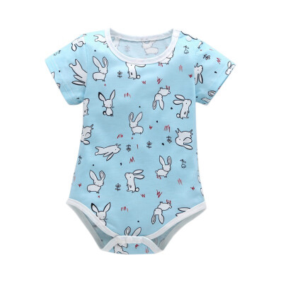 

Newborn Baby Boy Rompers Baby Girl Clothes Infant Cute Rabbit Print Cotton Romper Jumpsuit Outfit