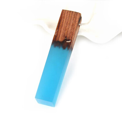 

Drop shipping fashion women New Jewelry wholesale Resin wood combination geometric rectangular pendant necklace sweater chain