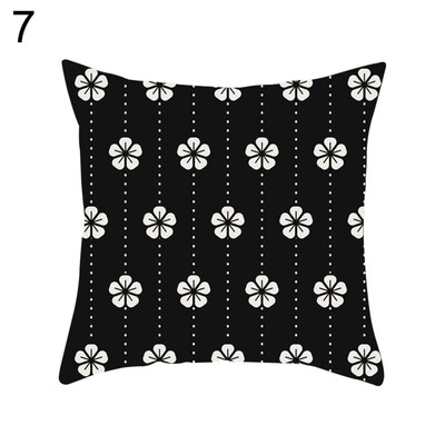 

Black Series Pillow Case Sofa Waist Throw Cushion Cover Home Office Decoration