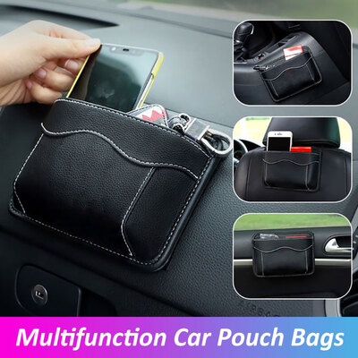 

Multifunction Car Pouch Bags Car Storage Box Collecting Bag For Cards Mobile Phone Sticky Bag Interior Accessories