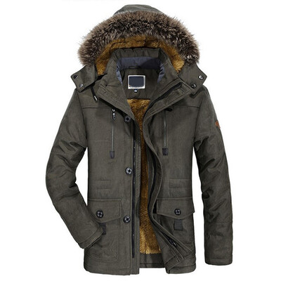 

2019 Hot Winter Mens Coat Thicken Warm Hooded Parka Fur Jacket Outwear M3XL