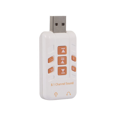 

USB81 External Sound Card USB to Jack 35mm Headphone Microphone Audio Adapter for Laptop HeadsetWhite