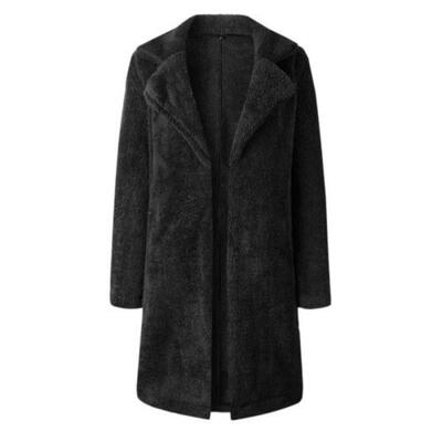 

Women Ladies Lapel Teddy Bear Coat Faux Fur Fleece Jacket Overcoat Long Parka