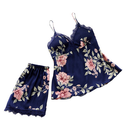

Women Sleep Lounge Pajama Set Sexy Sleepwear Women Summer Pyjama Fashion Flower Pajamas