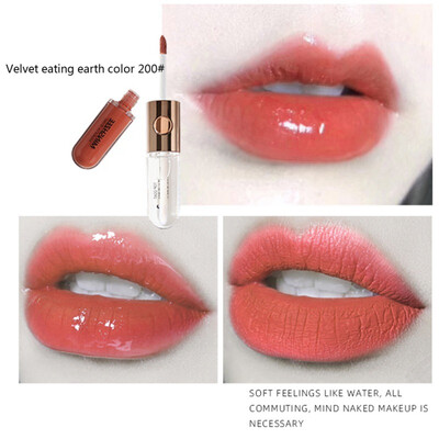 

Minshzee Lip Glaze Moisturizing Non-stick Cup Waterproof Long-lasting Double-end Lip Gloss