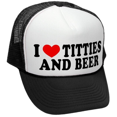 

I Heart Titties&Beer - Love Funny Joke Gag - Unisex Adult Trucker Cap Hat