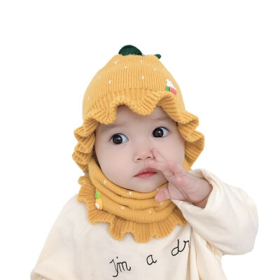 

6M-3Y Baby Beanies Cap Set 2pcs Baby Kids Solid Color Cartoon Rabbit Hat Scarf Winter Warm Set For Boys Girls Toddler