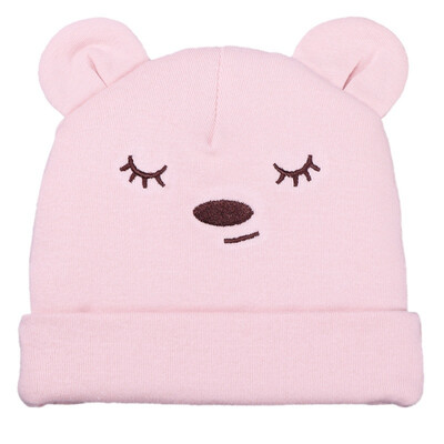 

Baby Hat Knit Cotton Cartoon Bear Print Baby Caps For Boys Girls Spring Autumn Winter Childrens Hats Child Beanie
