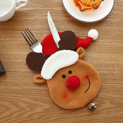 

New Christmas Knife Fork Bag Santa Claus Kitchen Cutlery Tableware Holders Pockets Xmas Decor