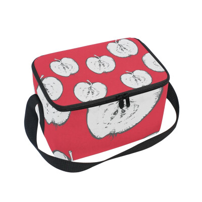 

ALAZA Sketch Of Apple Lunch Box Insulated Lunch Bag Large Cooler Tote Bagfor Men Women