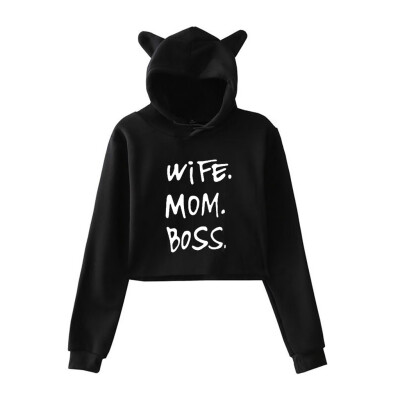 

Tailored Womens Winter Personality Cat Ears Lumbar Loose Fleece Hooded Sweatshirt