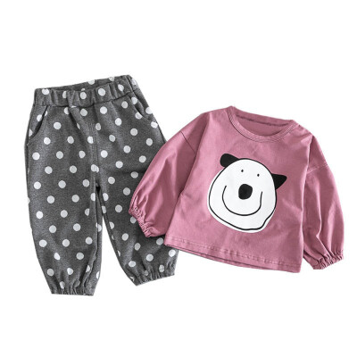 

Kids Clothes Autumn Baby Girl Clothes Set Long Sleeve Toddler Girl Clothes Cartoon T-ShirtDot Pants Girls Clothing Fashion 2018