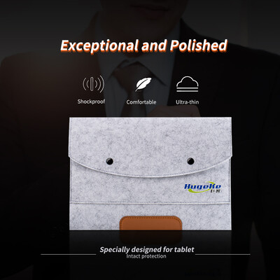 

Macbook Storage Bag Felt Protection Bag for Tablet 10 inch Carring Bag with Magnetic Button Gray