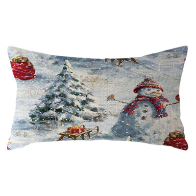 

Tailored Christmas Santa Claus Pillow Case Linen 30x50cm Throw Cushion Cover Home Decor