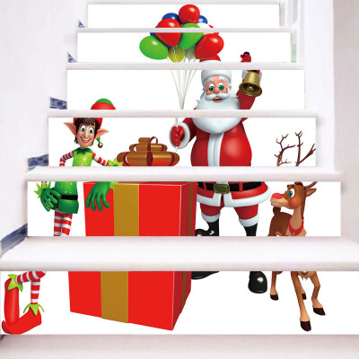 

Toponeto Christmas 3D Simulation stair stickers Waterproof Wall Stickers DIY Home Decor