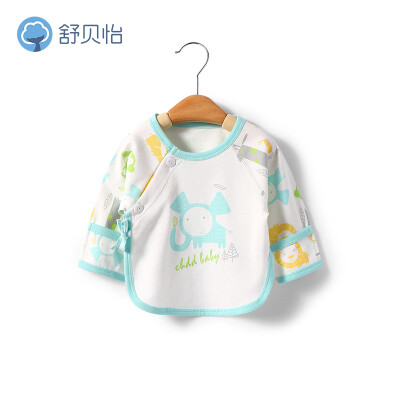 

Shu Beiyi newborn clothes spring&autumn cotton newborn baby shirt baby half back dress monk clothing D28017 blue 52cm