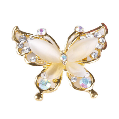 

Creative New Fashion Women Ladies Jewelry Elegant Butterfly Gold\Silver Plated Crystal Rhinestone Opal Brooch Pin Corsage Gifts