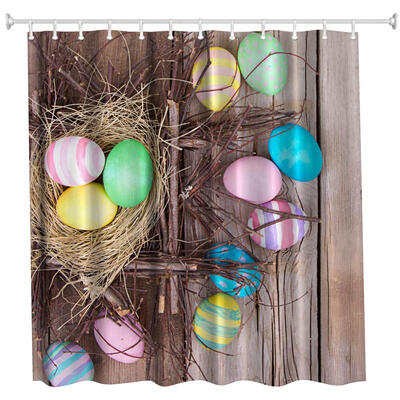 

Nest Egg Polyester Shower Curtain Bathroom Curtain High Definition 3D Printing Water-Proof