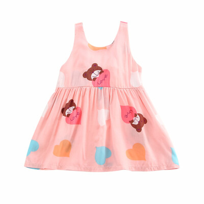 

Summer Girl Clothes Kids Dresses For Girls Print Dress Baby Girl Party Dress Children Girl Princess Dress