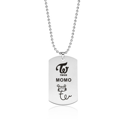 

KPOP TWICE Stainless Steel Tag Signature Lettering Pendant Necklace Boys Girls Couple Necklace Hot Gifts for Fans