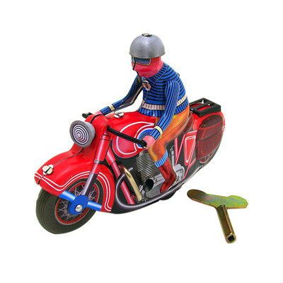 

YIWULATinplate Nostalgic Clockwork Chain Toy Photography Props Nostalgic Motorcycle
