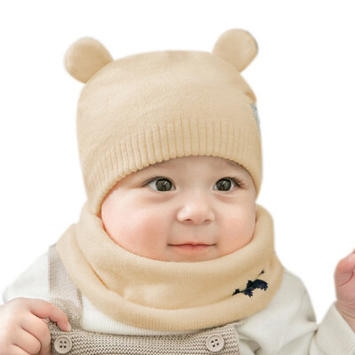 

Kids Winter Hats Fashion Ears Girls Boys Children Warm Caps Scarf Set Baby Bonnet Enfant Knitted Cute Hat for Girl Boy