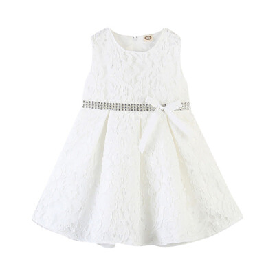 

Summer Children Kids Girl Cute Dress Baby Girl Bowknot Sleeveless Lace Tutu Princess Ball Gown Party Dress