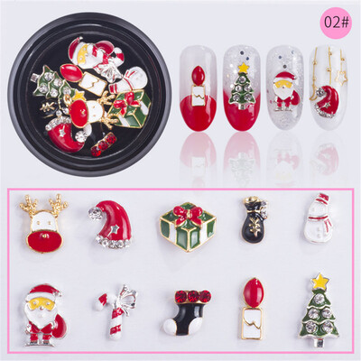 

Gobestart Fashion Nail Art Rhinestones Glitter Diamonds Tips Mixed 3D Tips DIY Decoration