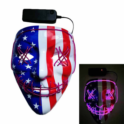 

The Purge Election Year Great Funny Masks Halloween Mask EL Light Up Party Masks Festival Cosplay Costume Supplies Glow In Dark