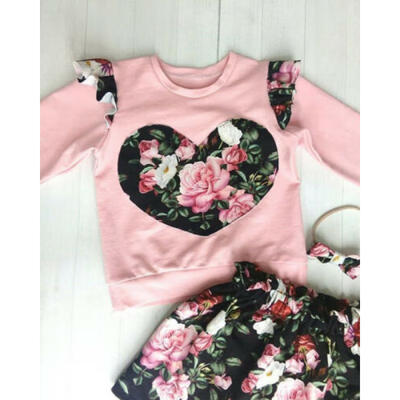 

2PCS Toddler Newborn Kid Baby Girl Clothes T-Shirt Tops Tutu Dress Skirt Outfits