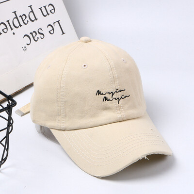 

Korean Spring&Summer New Hip-hop Baseball Cap Personality Leisure Female Hole Washing Cowboy Tide Cap Sunshade Cap Student