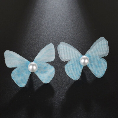 

1Pair Temperament 6 Colors 3D Simulation Butterfly Earrings for Women Imitation Pearl Stud Earrings Fashion Jewelry