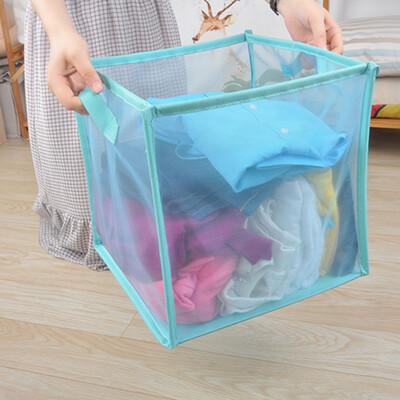 

Gobestart Laundry Hampers Basket Collapsible with Carry Handle Net cloth Hanger Storage