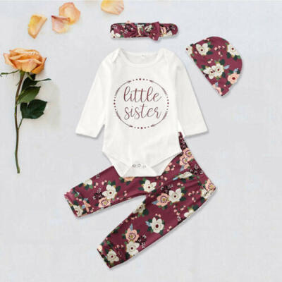 

US Toddler Kids Baby Girl Infant Clothes Romper Tops Pants Outfit Sets Tracksuit