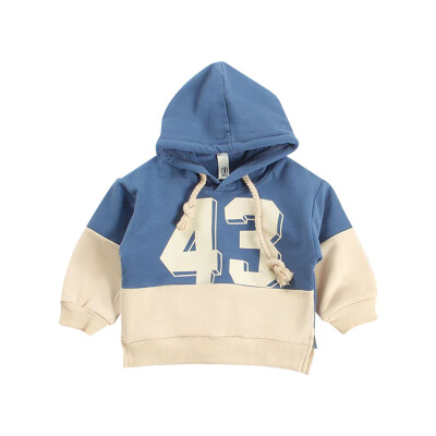 

Baby Clothes Autumn New Style Fashion Baby Boys Casual Number Printed Hooded Drawstring Sweatshirt