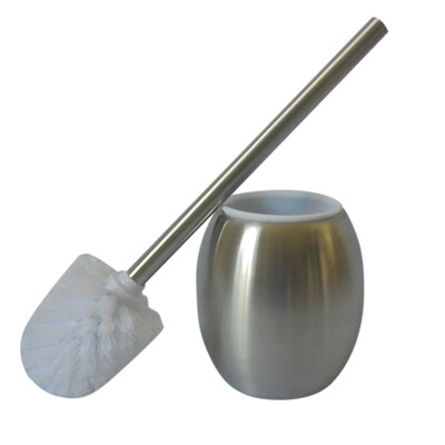 

Stainless Steel Toilet Brush Freestanding Cleaning Tools Oval Closestool Long Handle Brush Holders