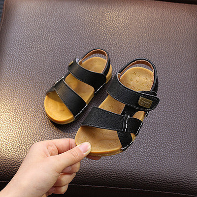 

Summer Baby Boys Shoes Leather kids First Walkers Soft Soled Toe Outdoor