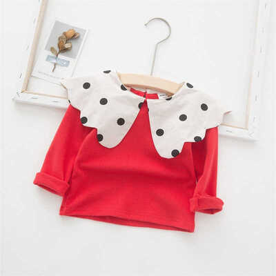 

2019 New 5 Colors Autumn Baby Girl Long Sleeve T-Shirts Kids Polka Dot Printed Tops Tees Casual Blouse