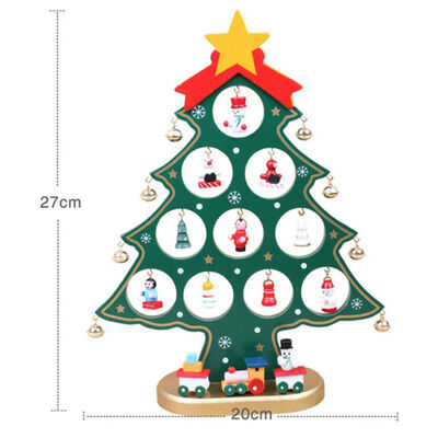 

Christmas single piece wooden Christmas tree desktop small DIY mini Christmas tree decoration ornaments dropshipping