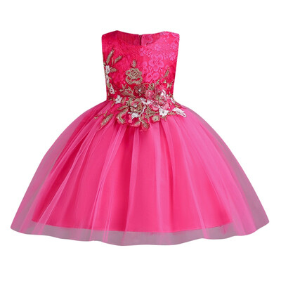 

1-12 Years Kids Dress for Girls Wedding Tulle Lace Long Girl Dress Elegant Princess Party Pageant Formal Gown for Teen Children